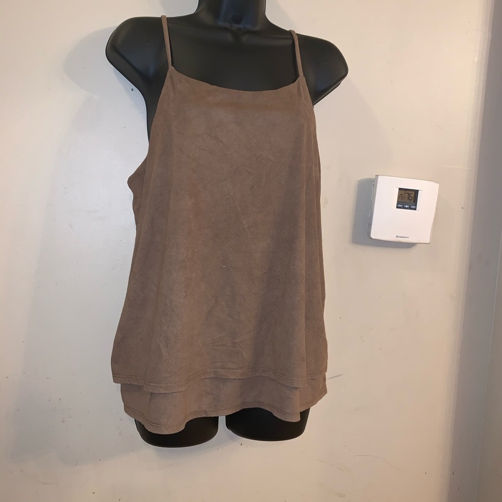 Suede camel top